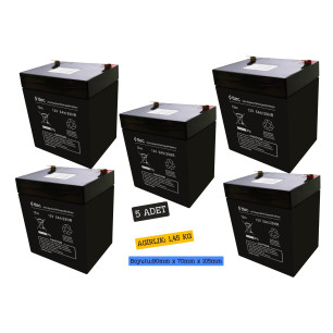 Ttec 12V 5AH Bakımsız Kuru Akü 5 Adet Ttec 12V 5AH Bakımsız Kuru Akü 5 Adet